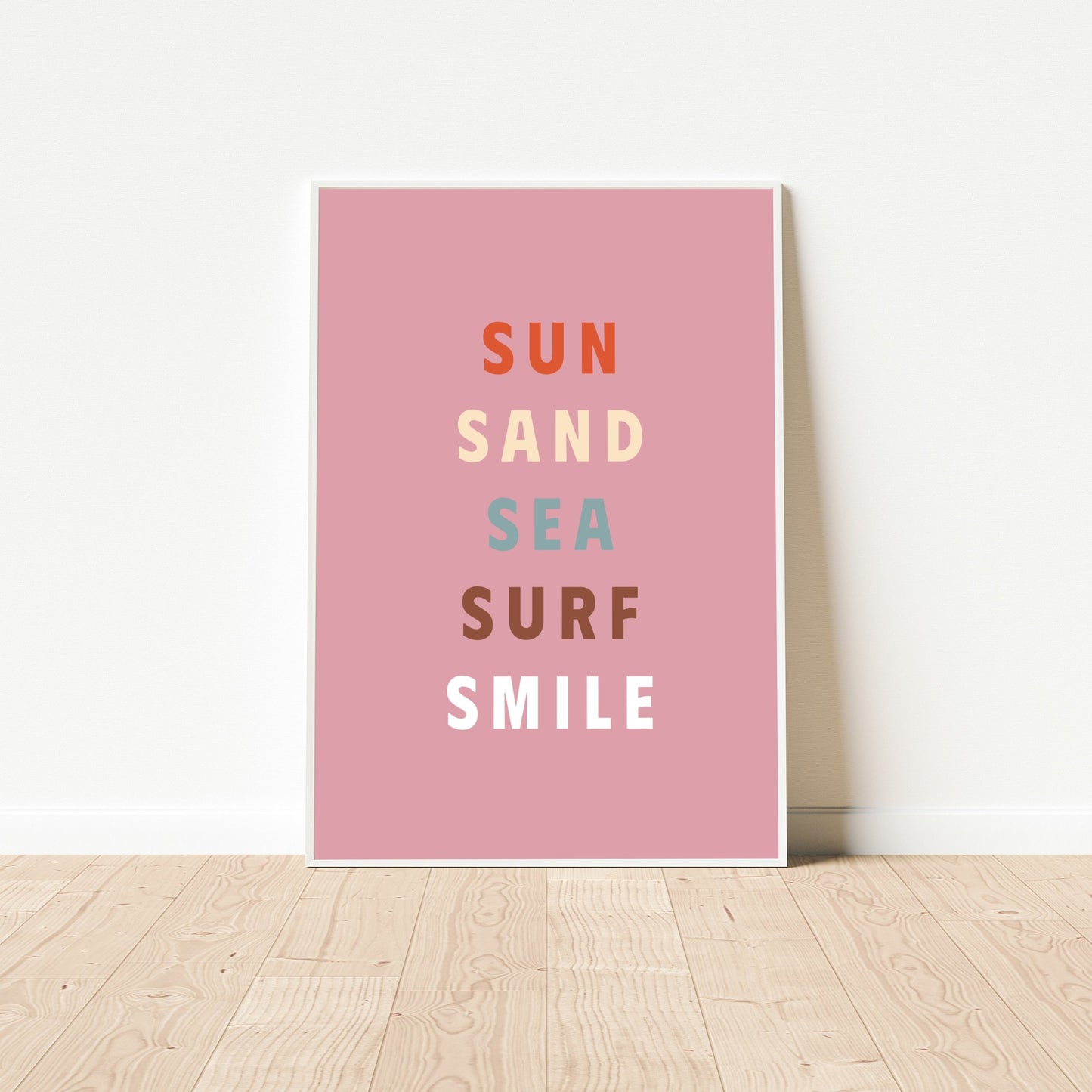 Poster Sun, Sand, Sea, Surf, Smile - Road Trip Collection