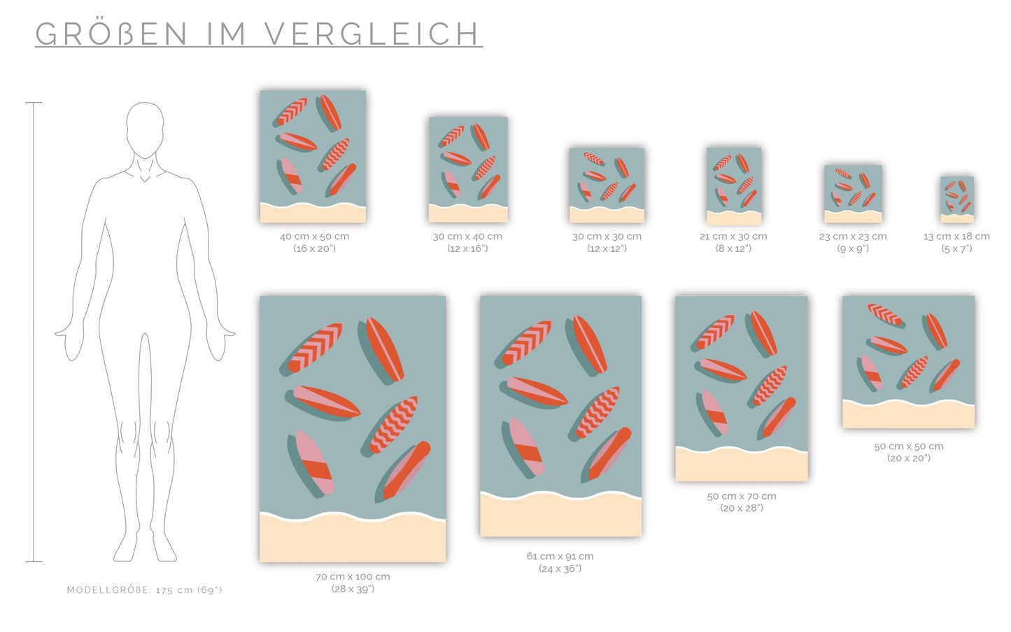 Poster Surfboards Am Strand - Road Trip Collection