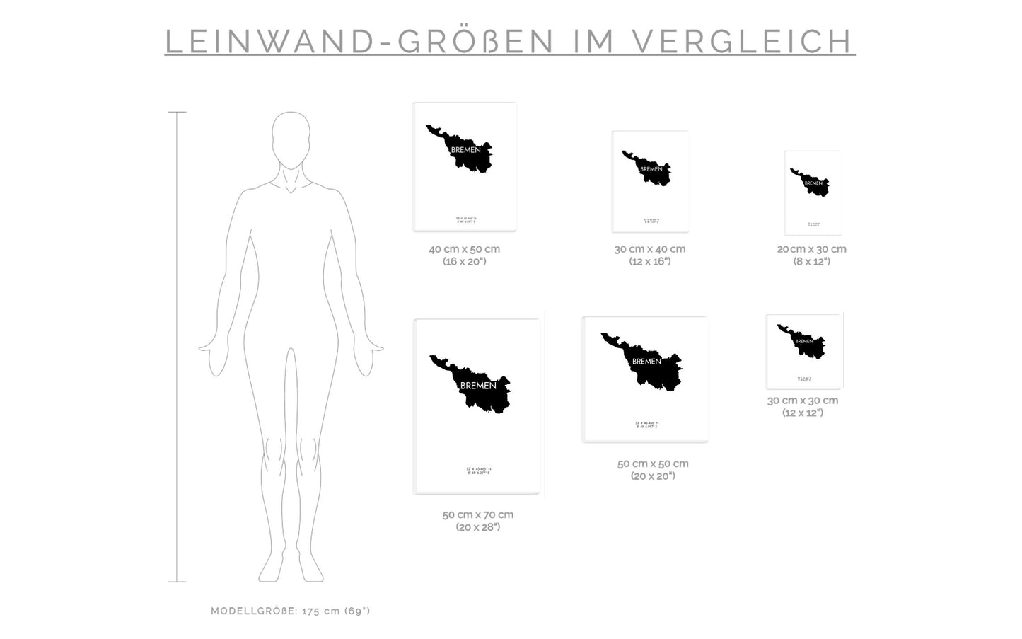 Leinwand Bremen Koordinaten #6