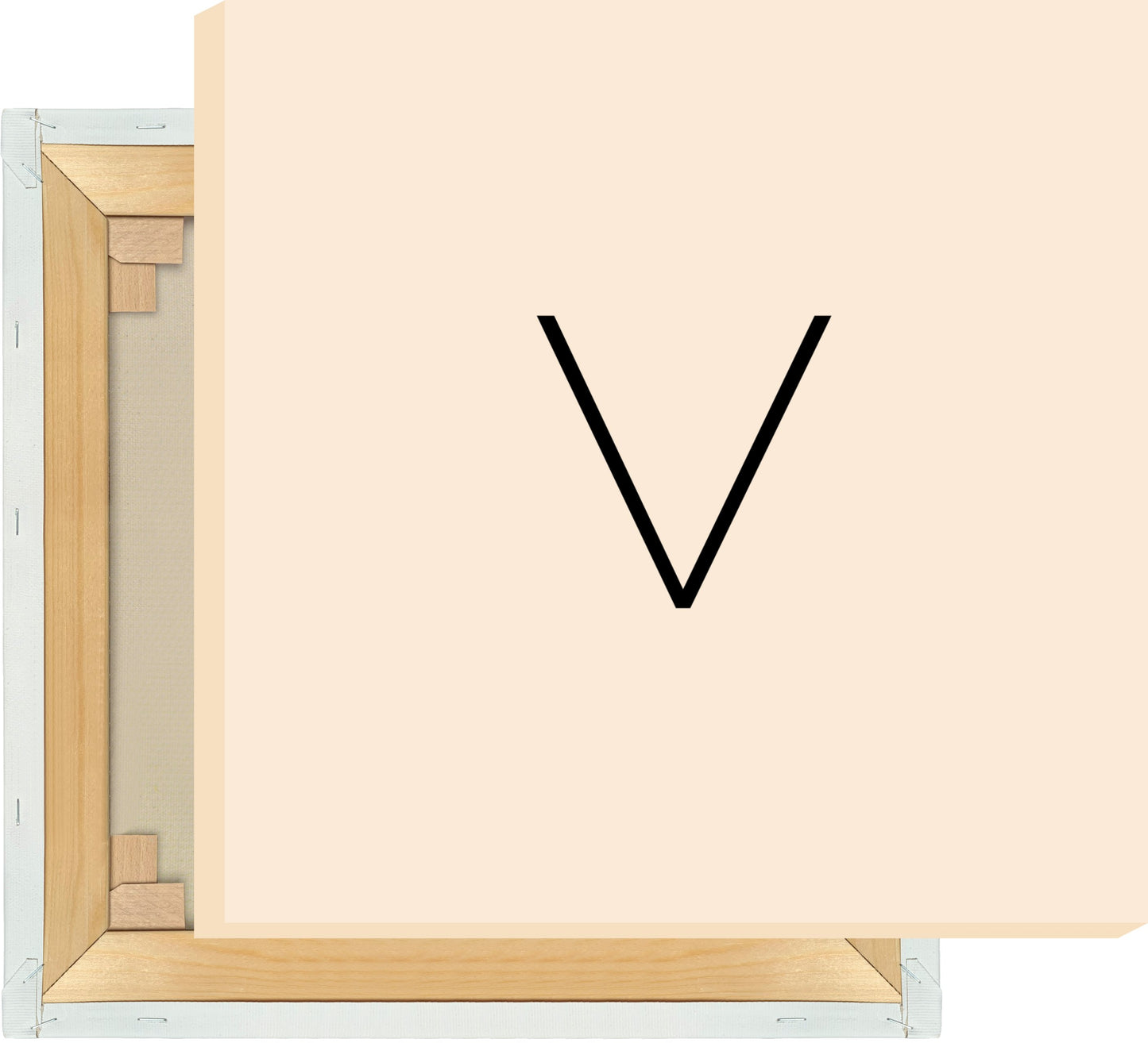 Leinwand Buchstabe V - Sans Serif
