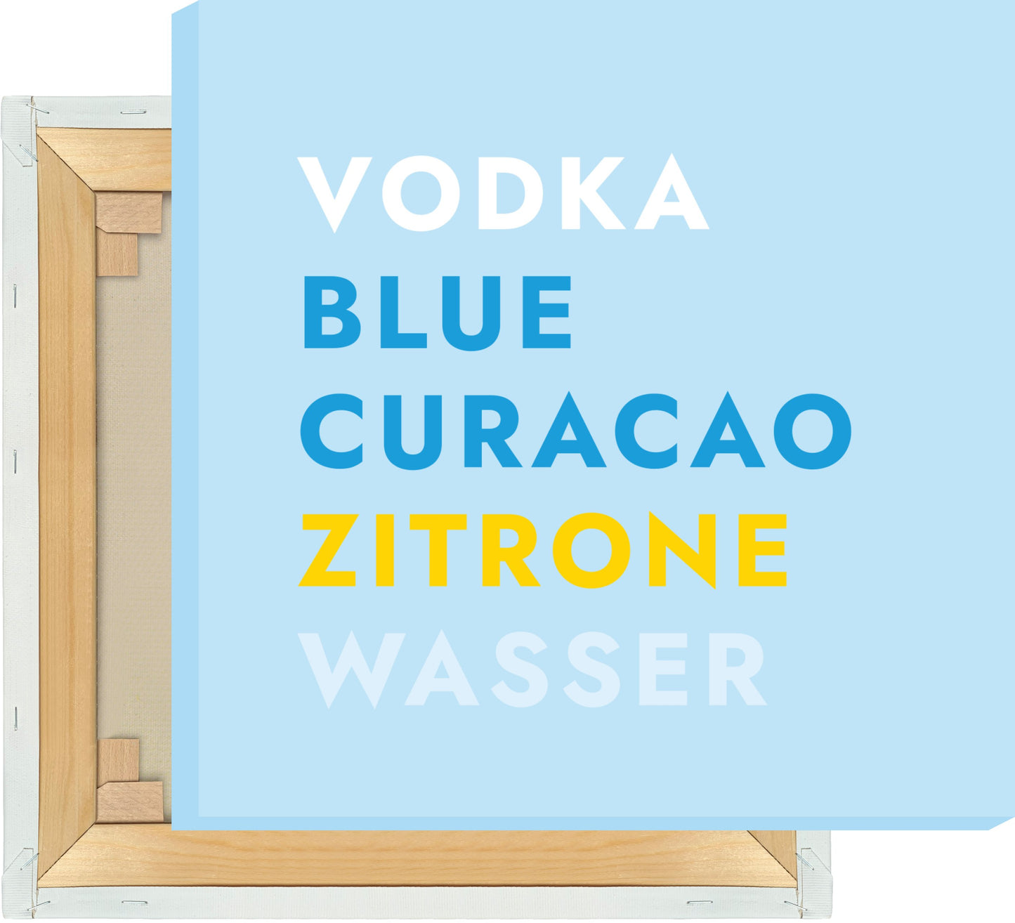 Leinwand Cocktail Blue Lagoon - Text
