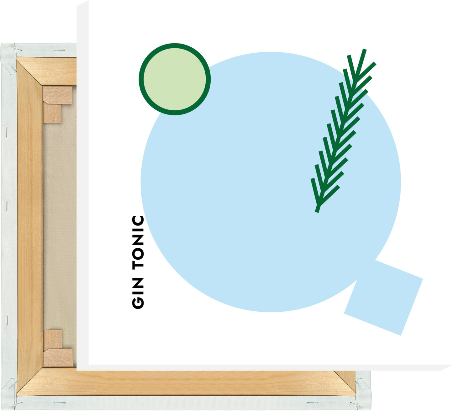 Leinwand Cocktail Gin Tonic Gurke/Rosmarin - Rund