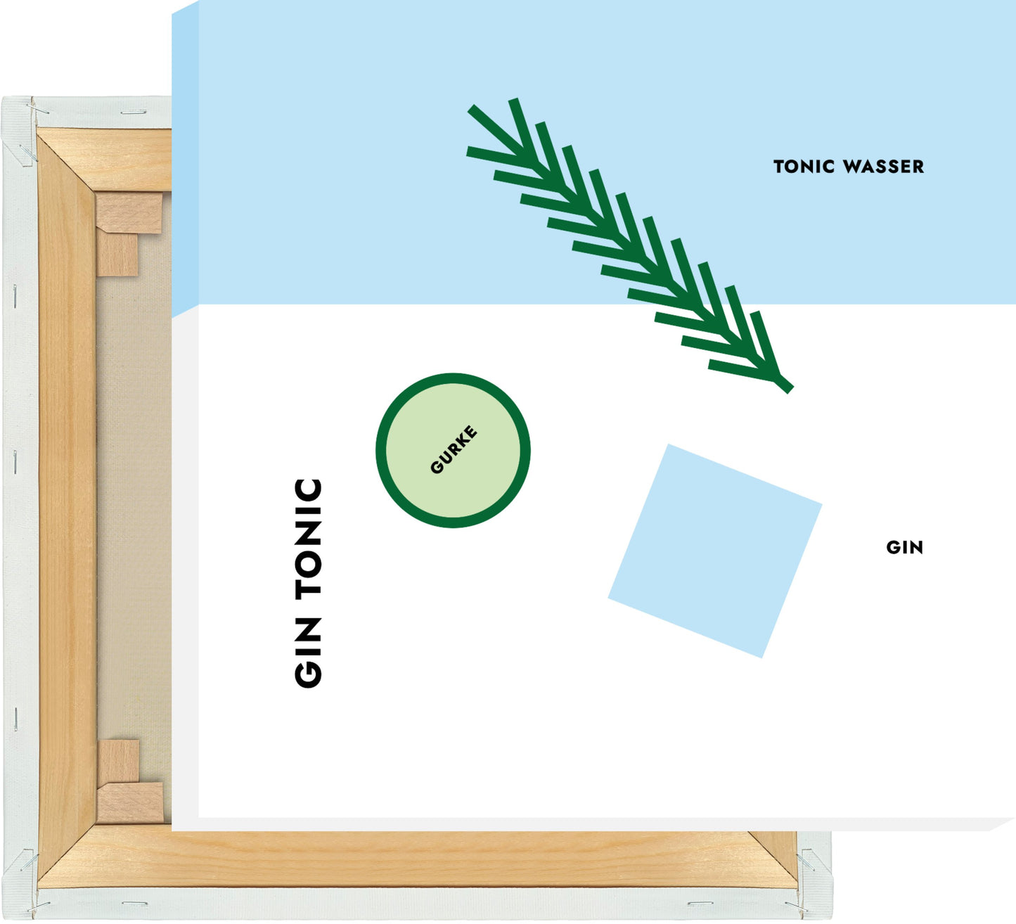 Leinwand Cocktail Gin Tonic Gurke/Rosmarin