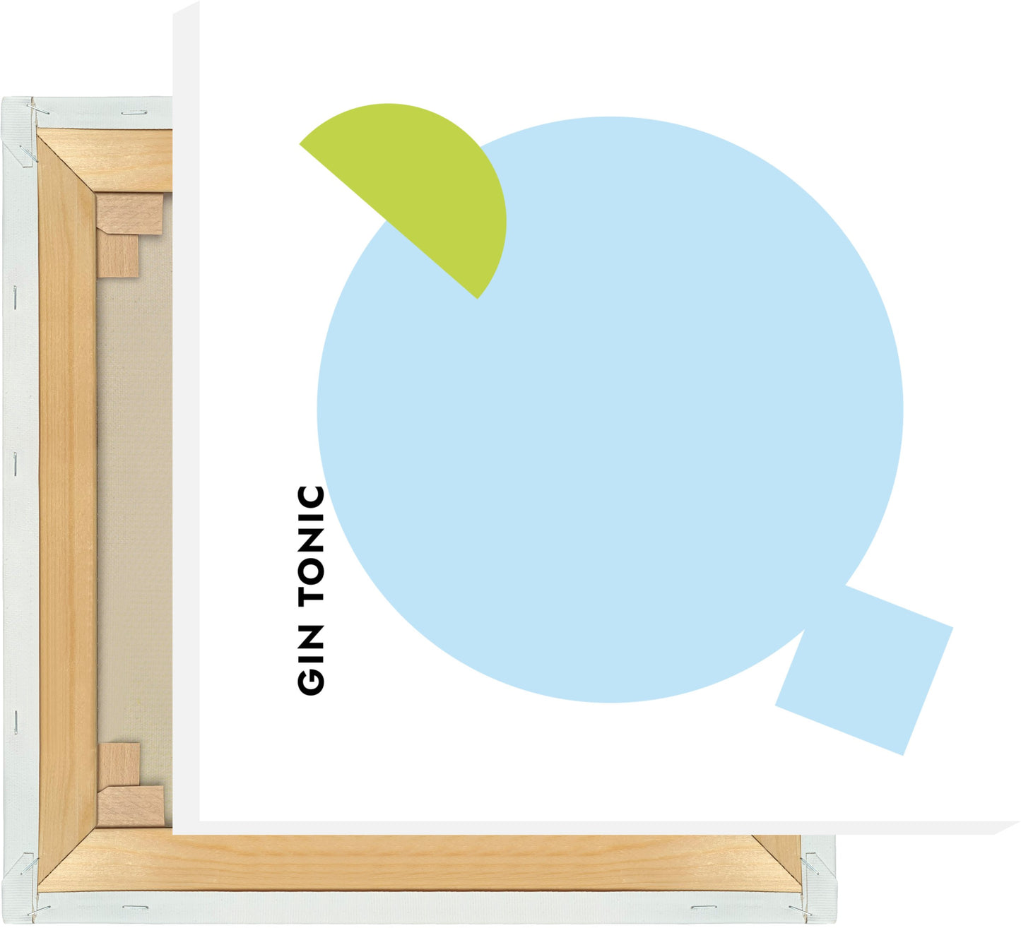 Leinwand Cocktail Gin Tonic Limette - Rund