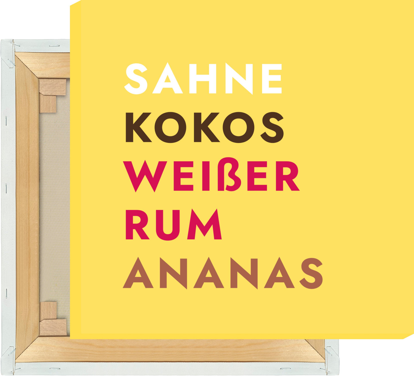 Leinwand Cocktail Pina Colada - Text