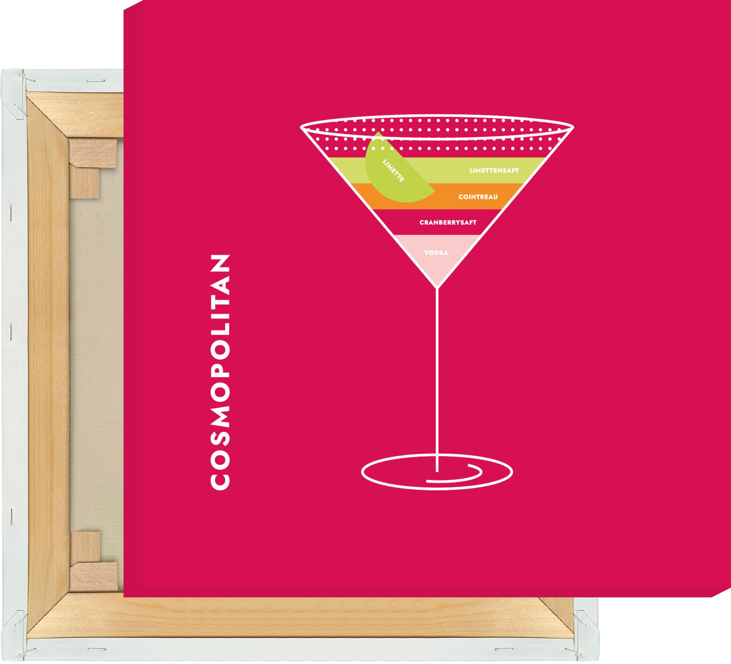 Leinwand Cosmopolitan im Glas