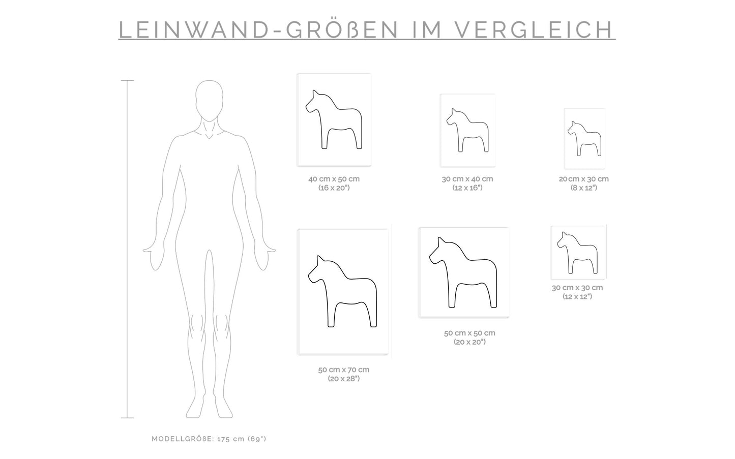 Leinwand Dalapferd Outline groß