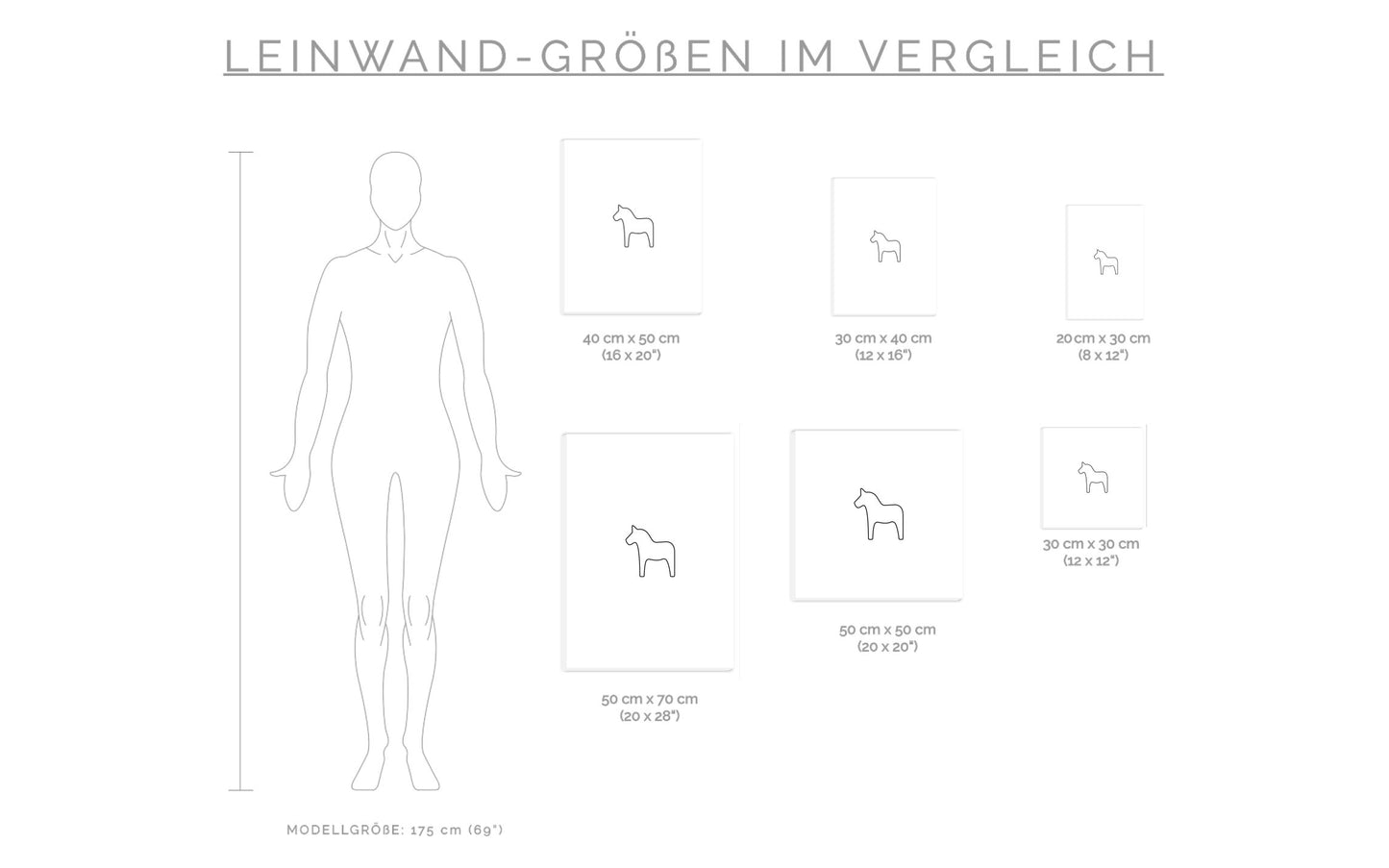 Leinwand Dalapferd Outline klein