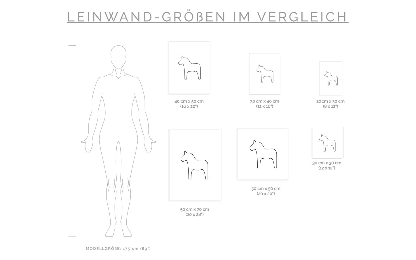 Leinwand Dalapferd Outline mittel