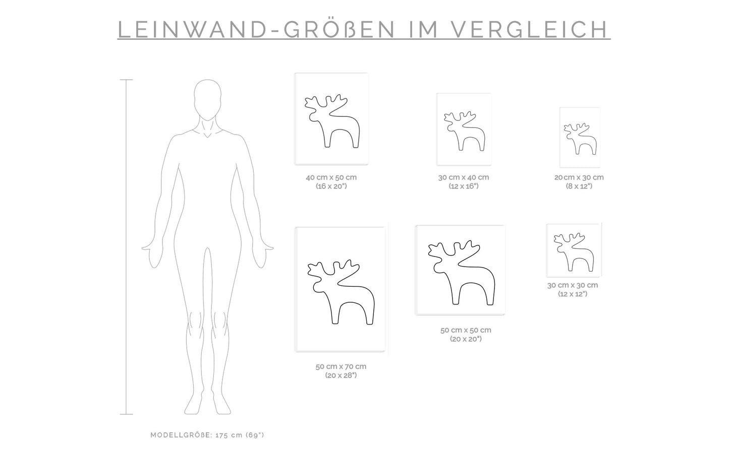 Leinwand Elch Outline groß
