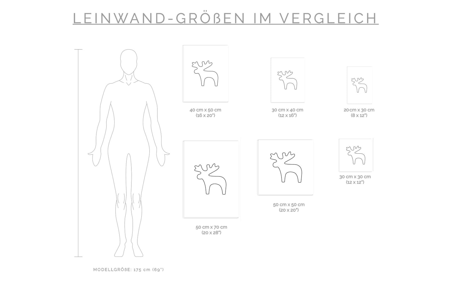 Leinwand Elch Outline mittel