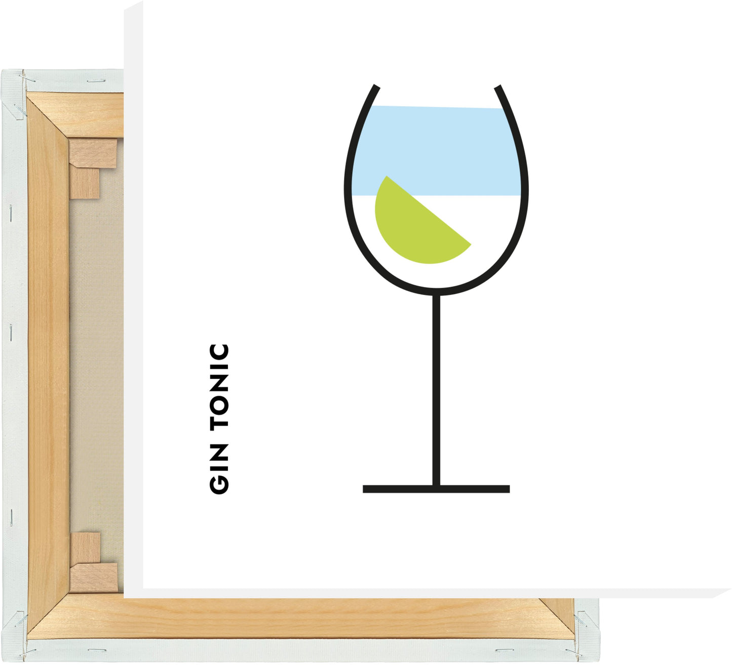 Leinwand Gin Tonic Limette im Glas (Bauhaus-Style)