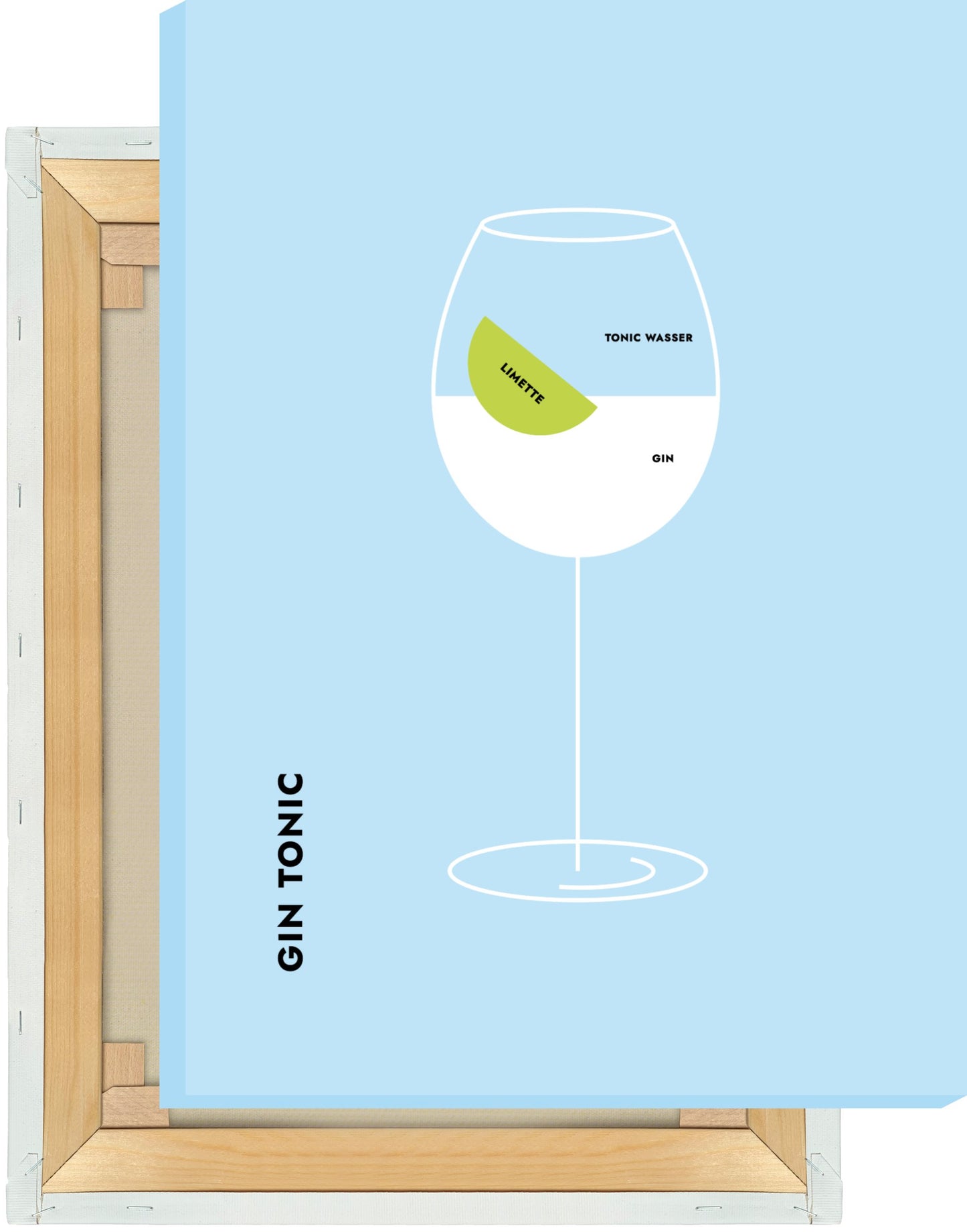 Leinwand Gin Tonic Limette im Glas