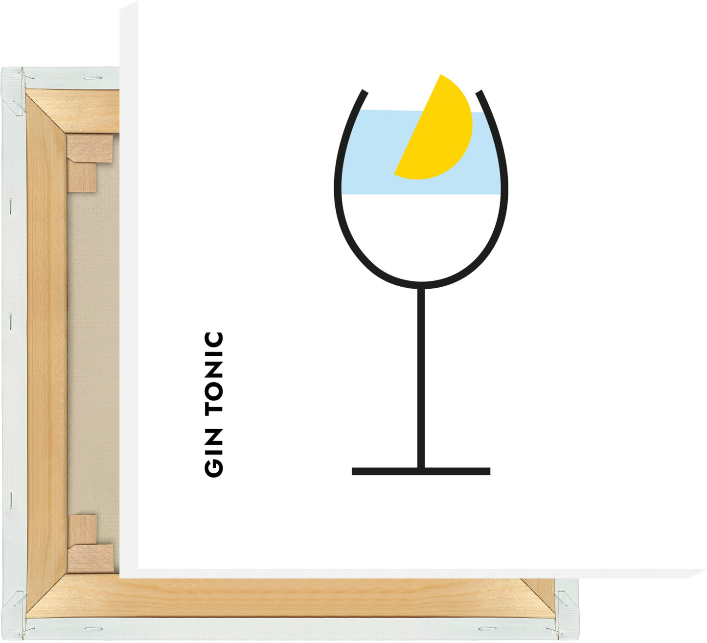 Leinwand Gin Tonic Zitrone im Glas (Bauhaus-Style)