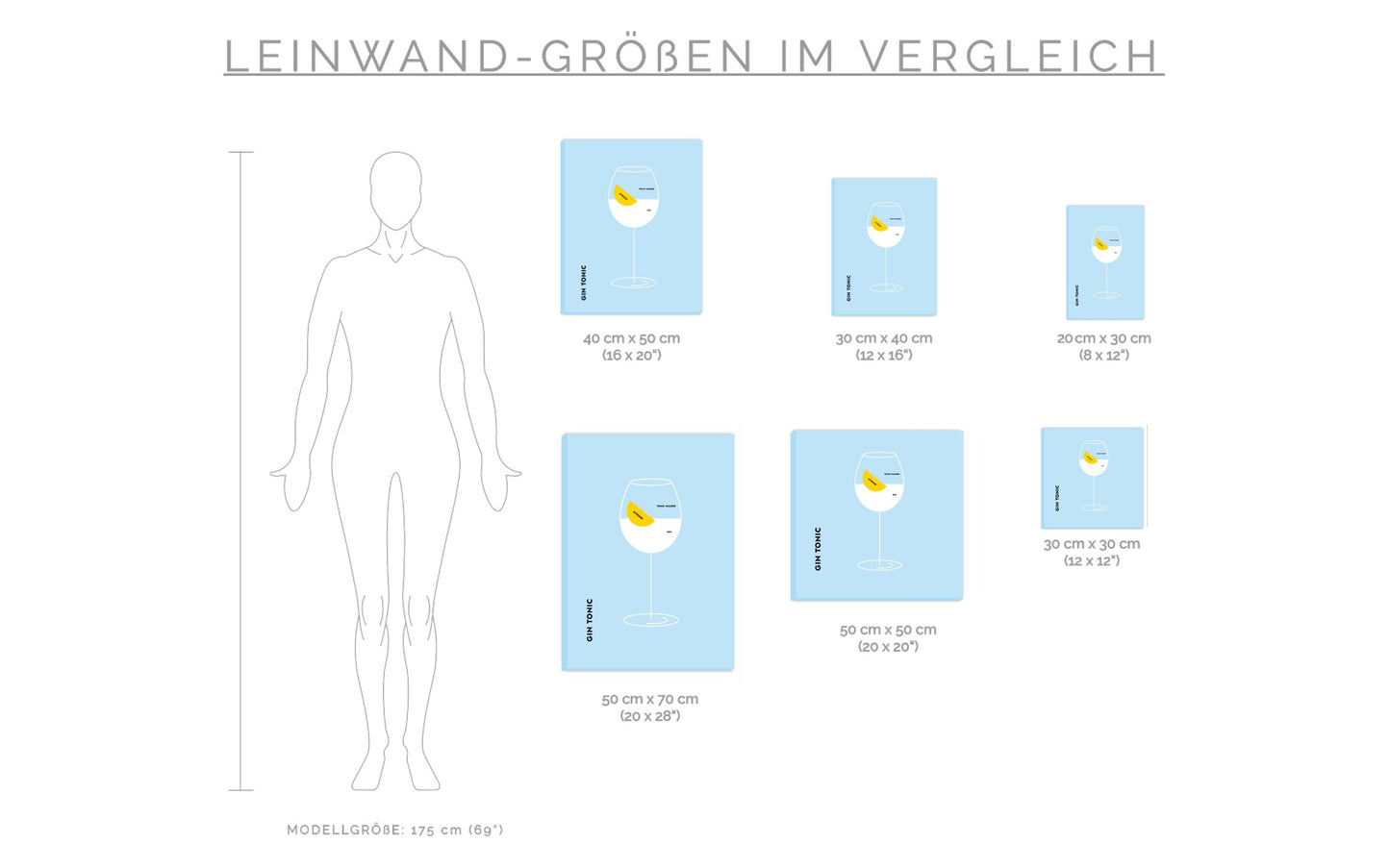Leinwand Gin Tonic Zitrone im Glas