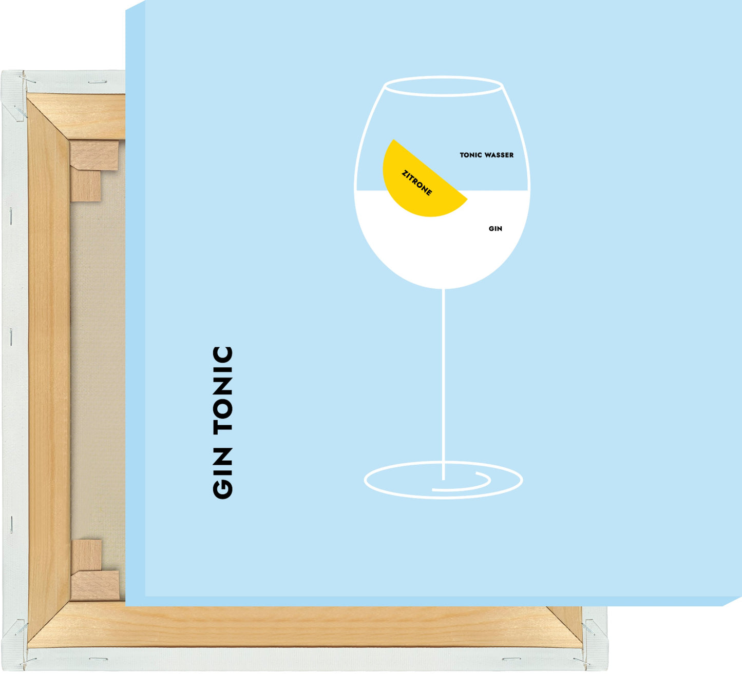 Leinwand Gin Tonic Zitrone im Glas