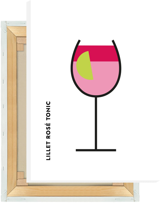 Leinwand Lillet Rosé Tonic im Glas (Bauhaus-Style)
