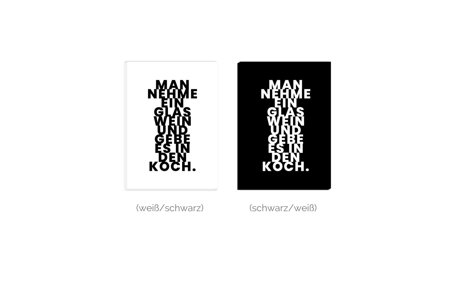 Leinwand Man nehme ein Glas Wein und gebe es in den Koch.