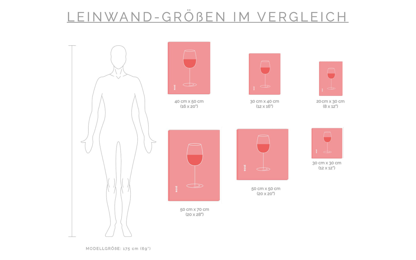 Leinwand Rosé im Glas