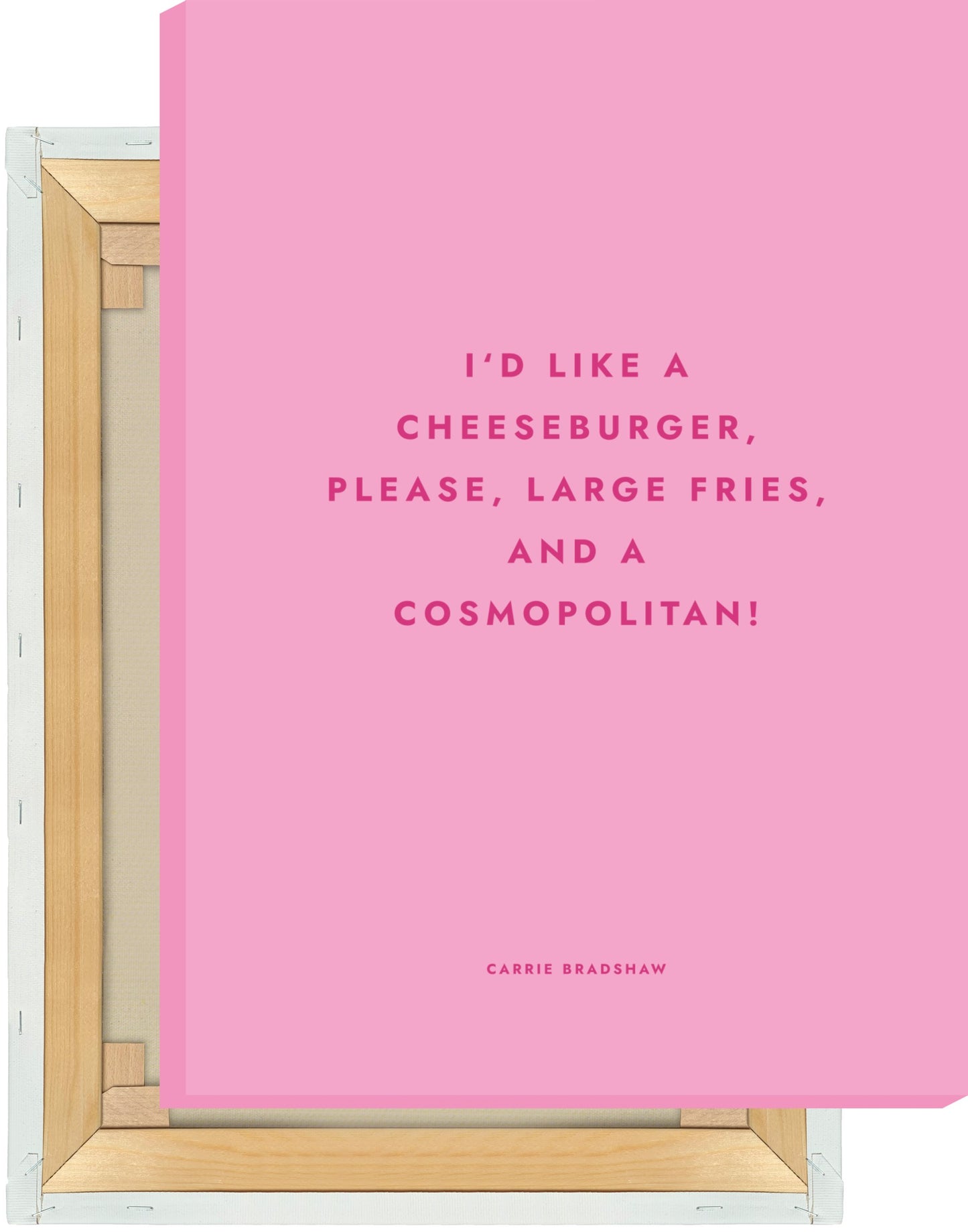 Leinwand Sex And The City - Cheeseburger, Fries, Cosmopolitan