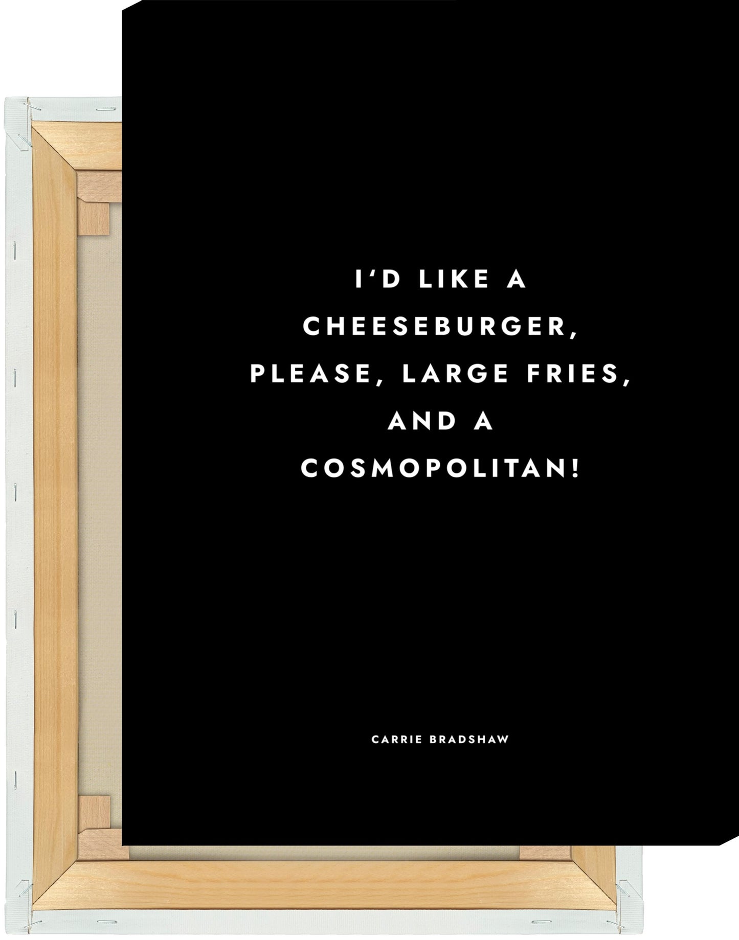Leinwand Sex And The City - Cheeseburger, Fries, Cosmopolitan
