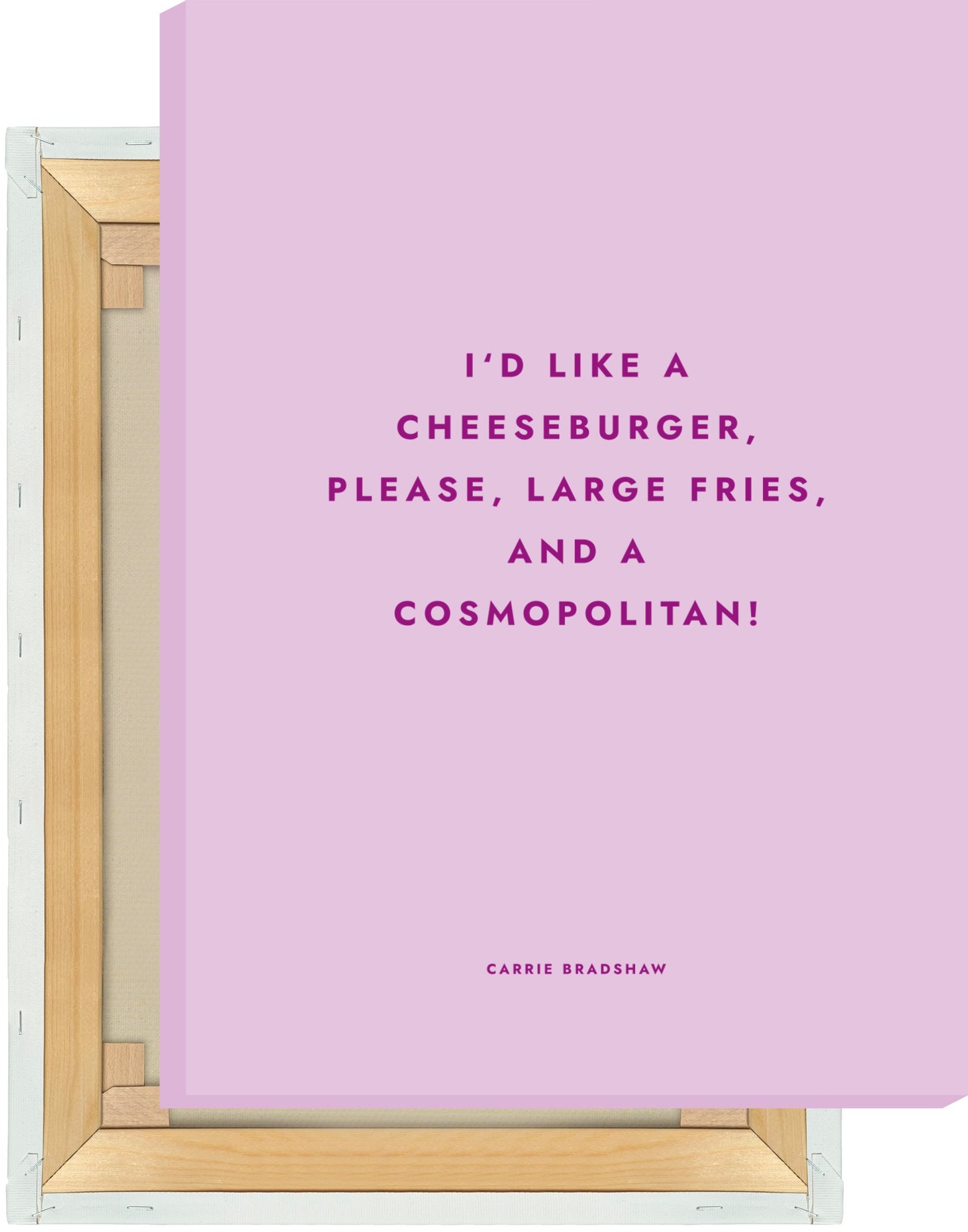 Leinwand Sex And The City - Cheeseburger, Fries, Cosmopolitan