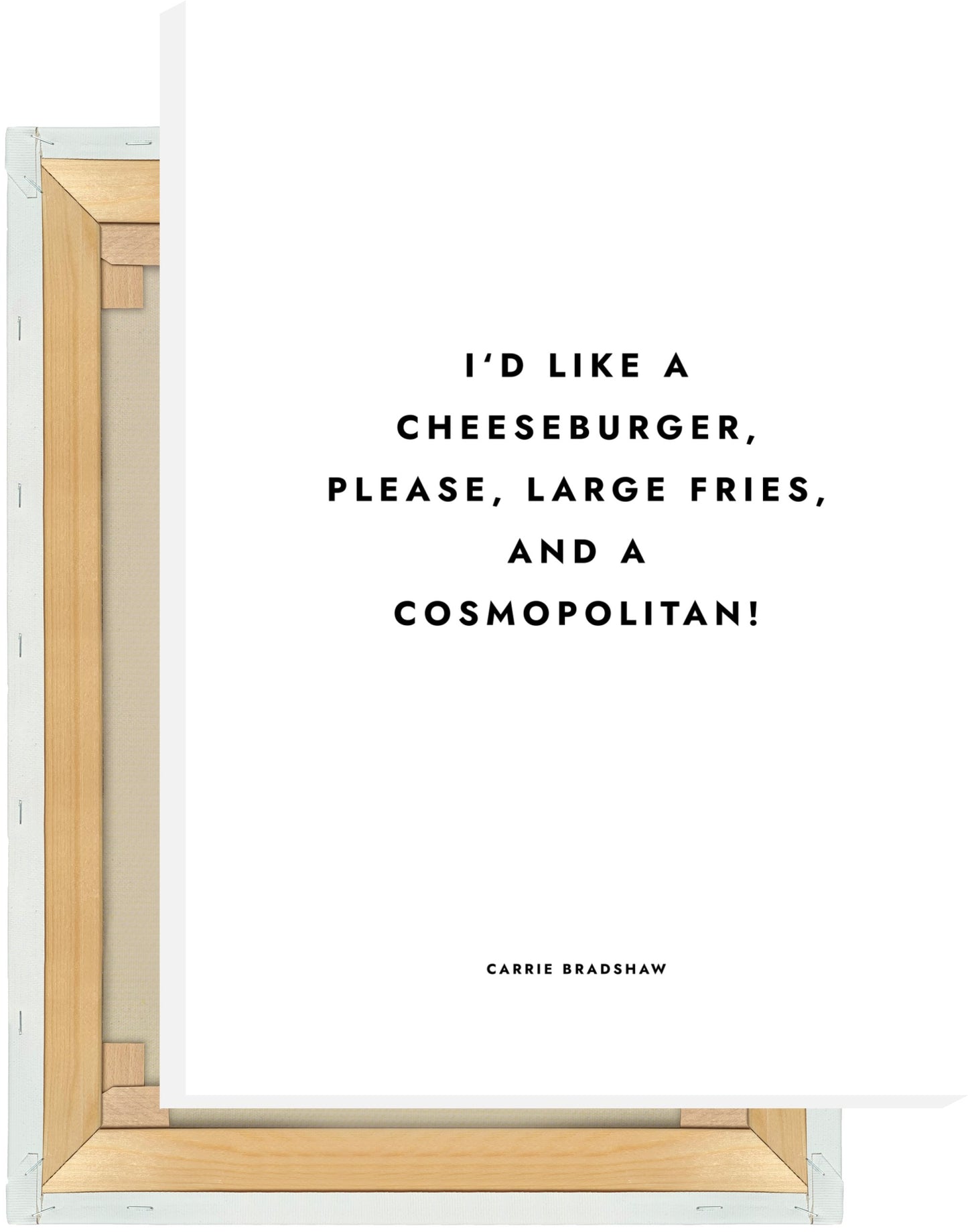 Leinwand Sex And The City - Cheeseburger, Fries, Cosmopolitan