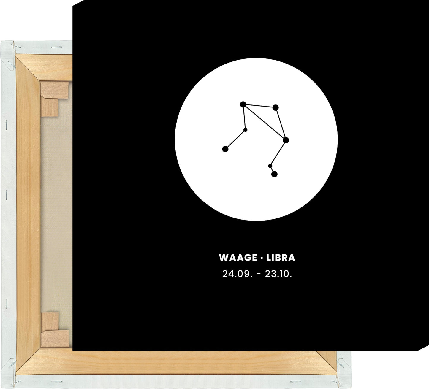 Leinwand Sternzeichen Waage - Konstellation Rund