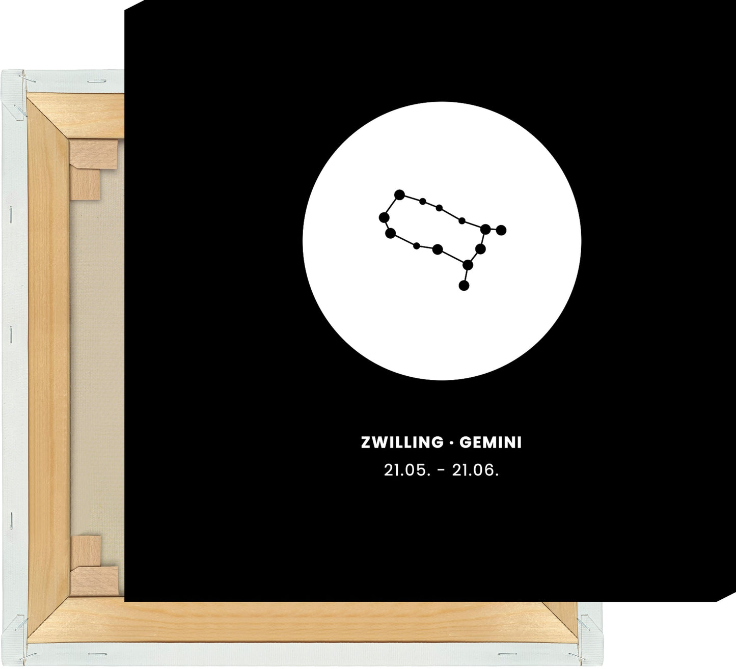 Leinwand Sternzeichen Zwilling - Konstellation Rund
