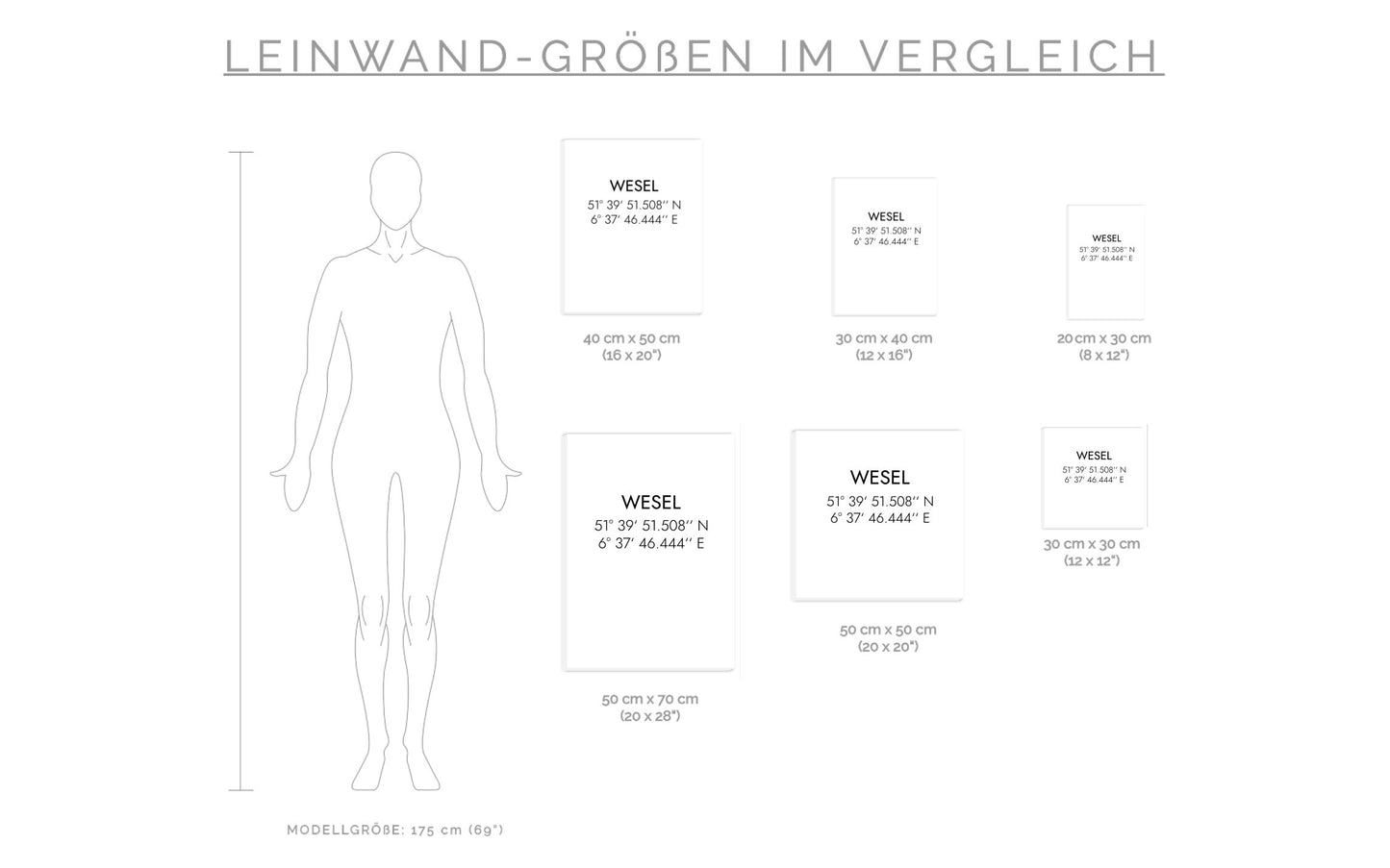 Leinwand Wesel Koordinaten #1