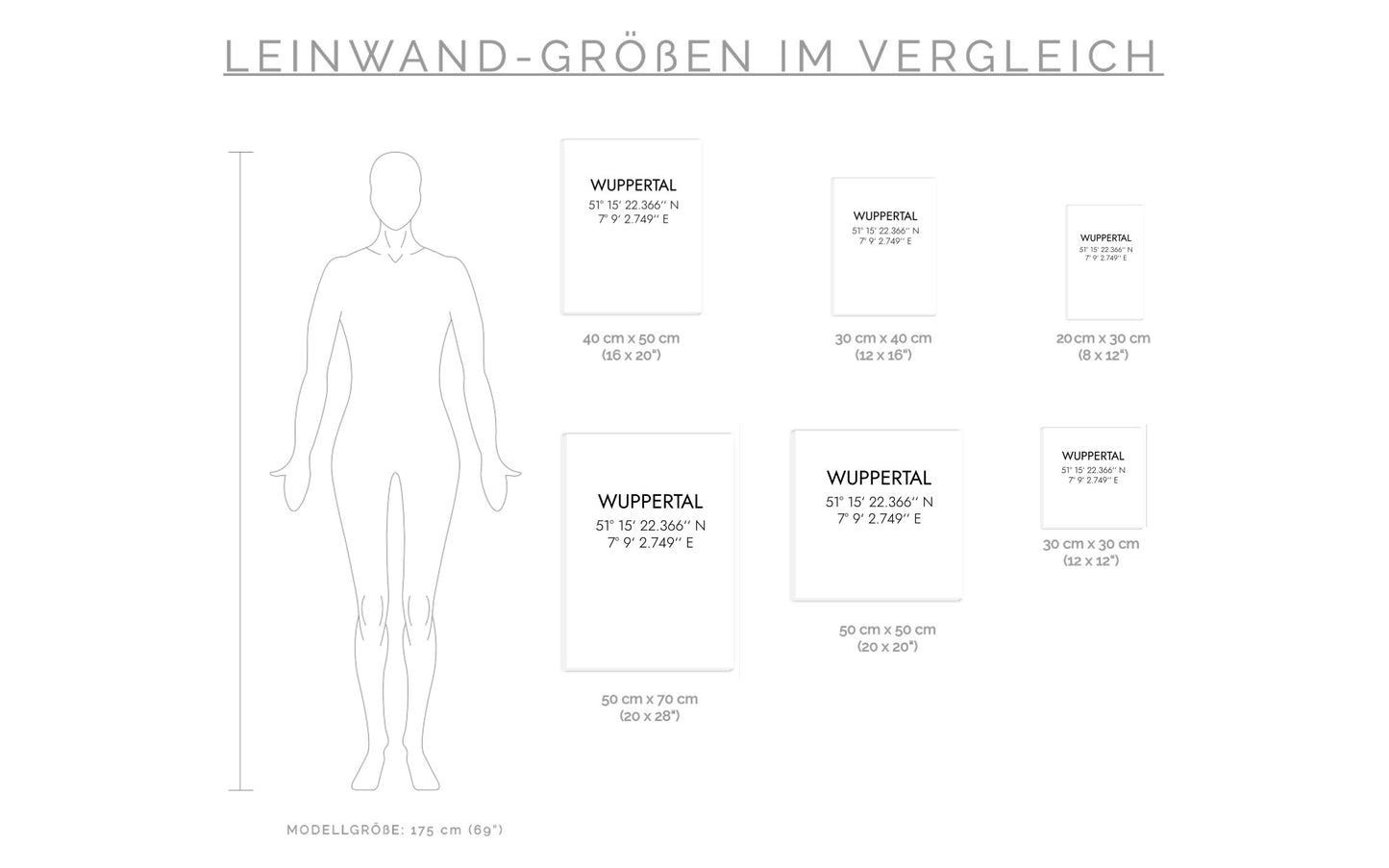 Leinwand Wuppertal Koordinaten #1