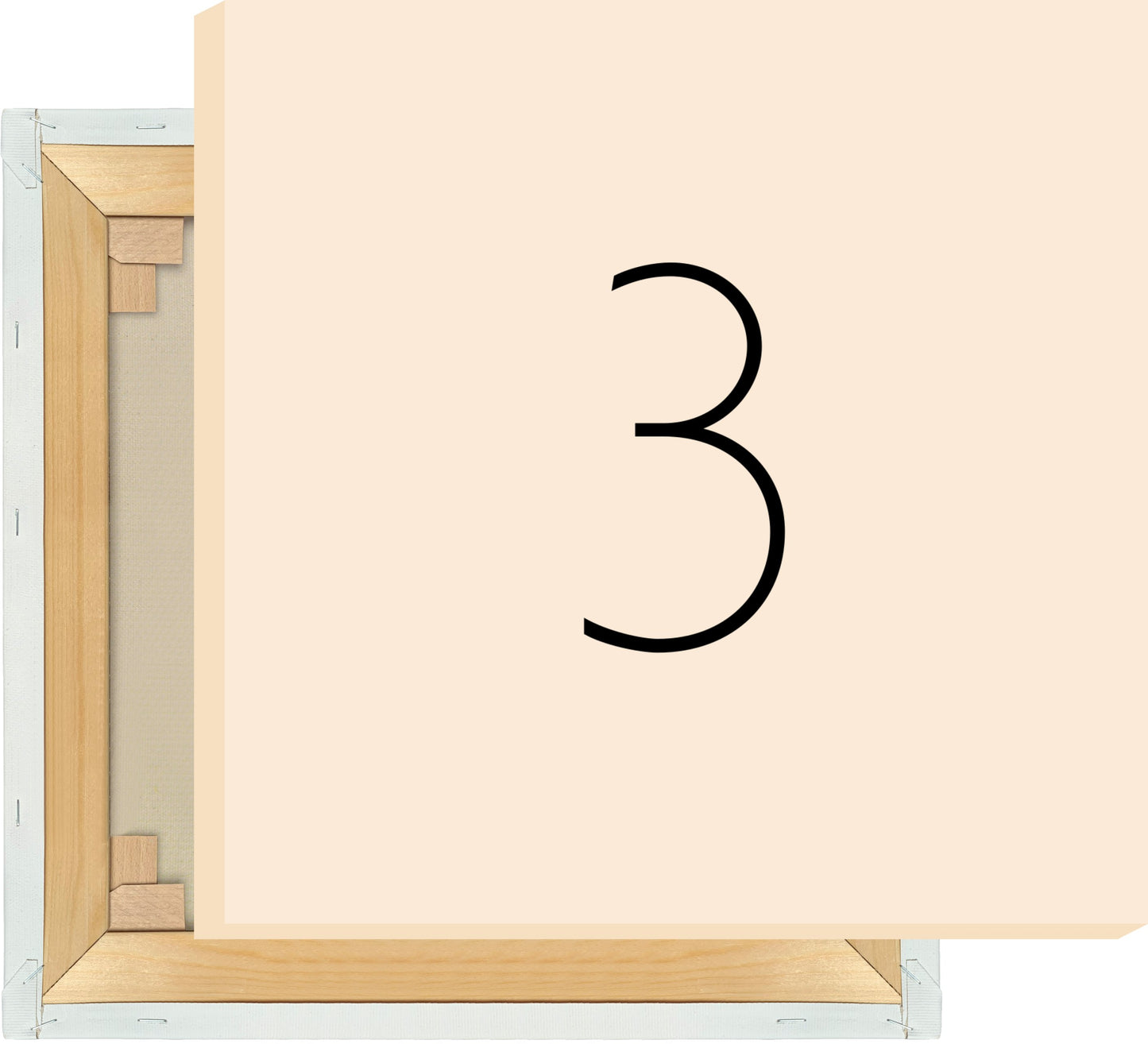 Leinwand Ziffer 3 - Sans Serif