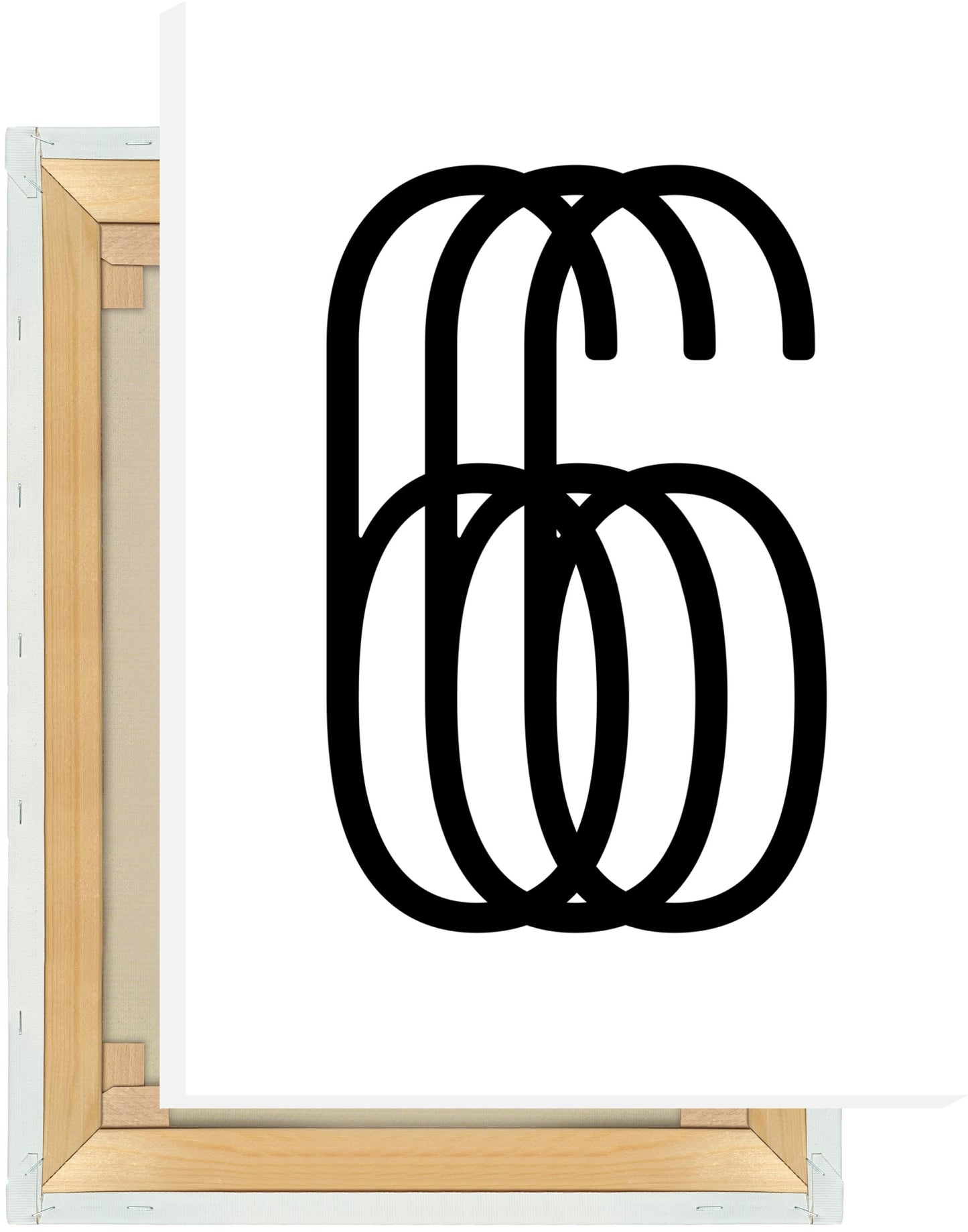 Leinwand Ziffer 6 - Triple