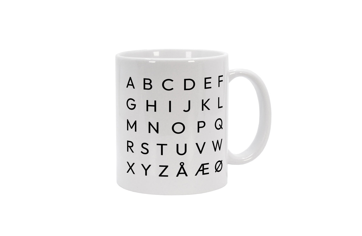 Tasse Alphabet Dänisch