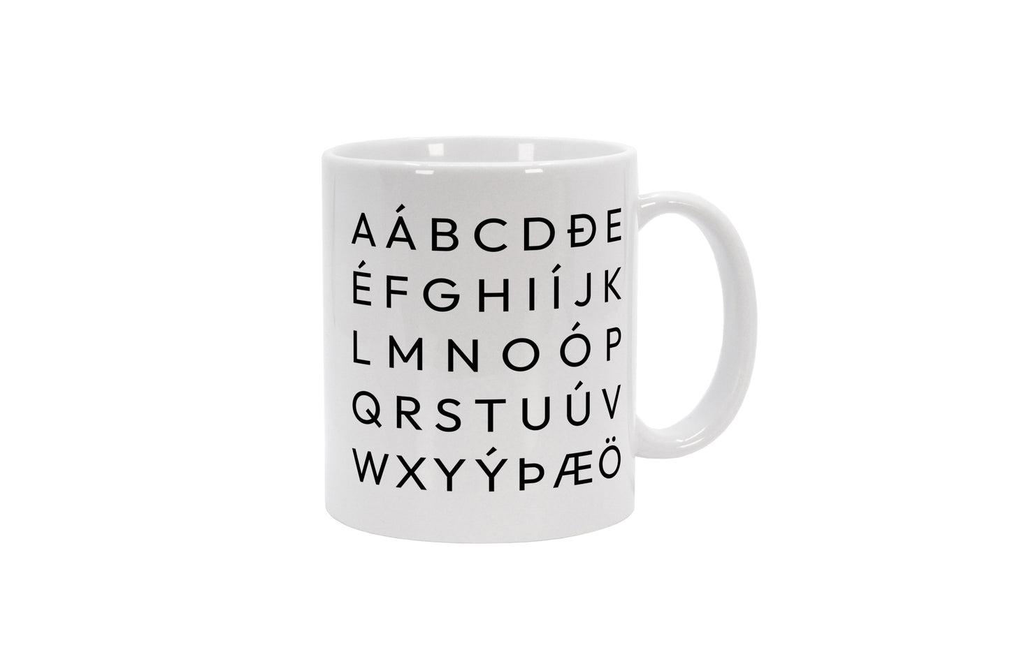 Tasse Alphabet Isländisch