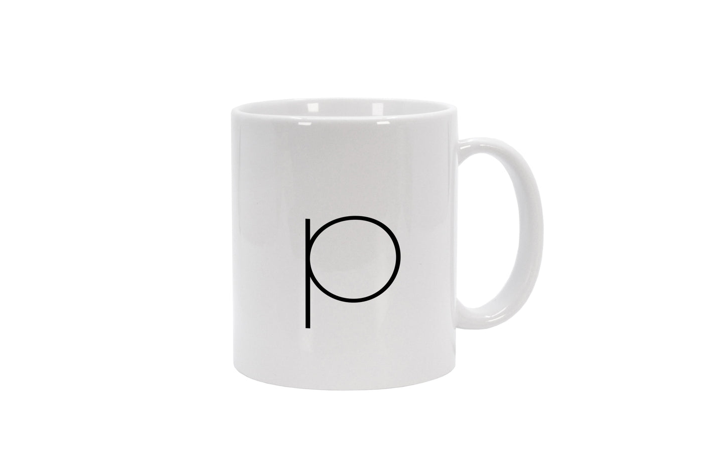Tasse Buchstabe P - Sans Serif