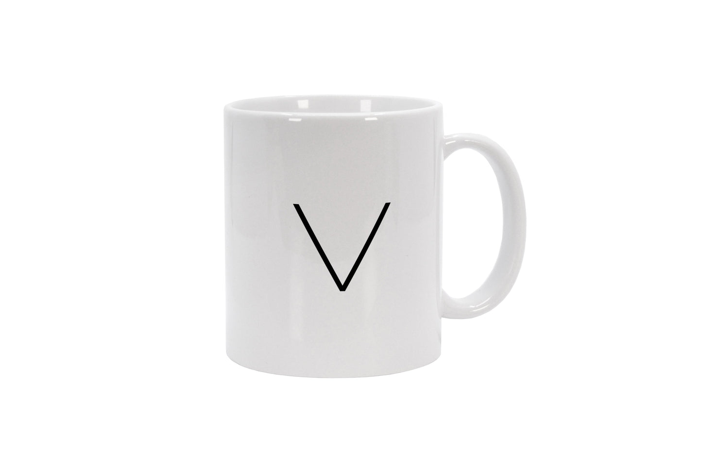 Tasse Buchstabe V - Sans Serif