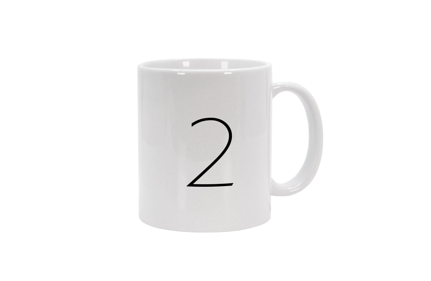 Tasse Ziffer 2 - Sans Serif