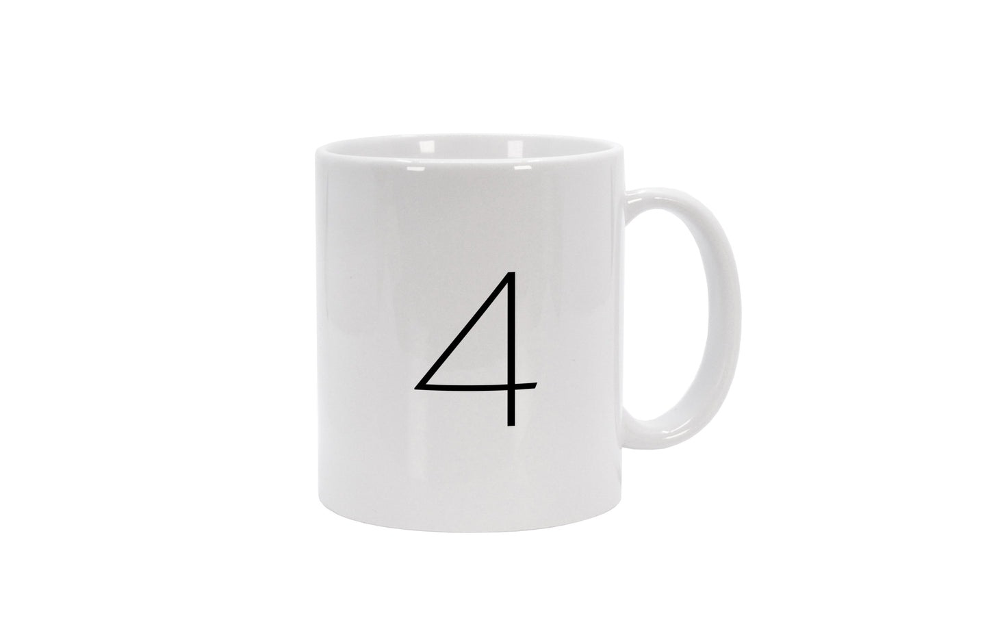 Tasse Ziffer 4 - Sans Serif