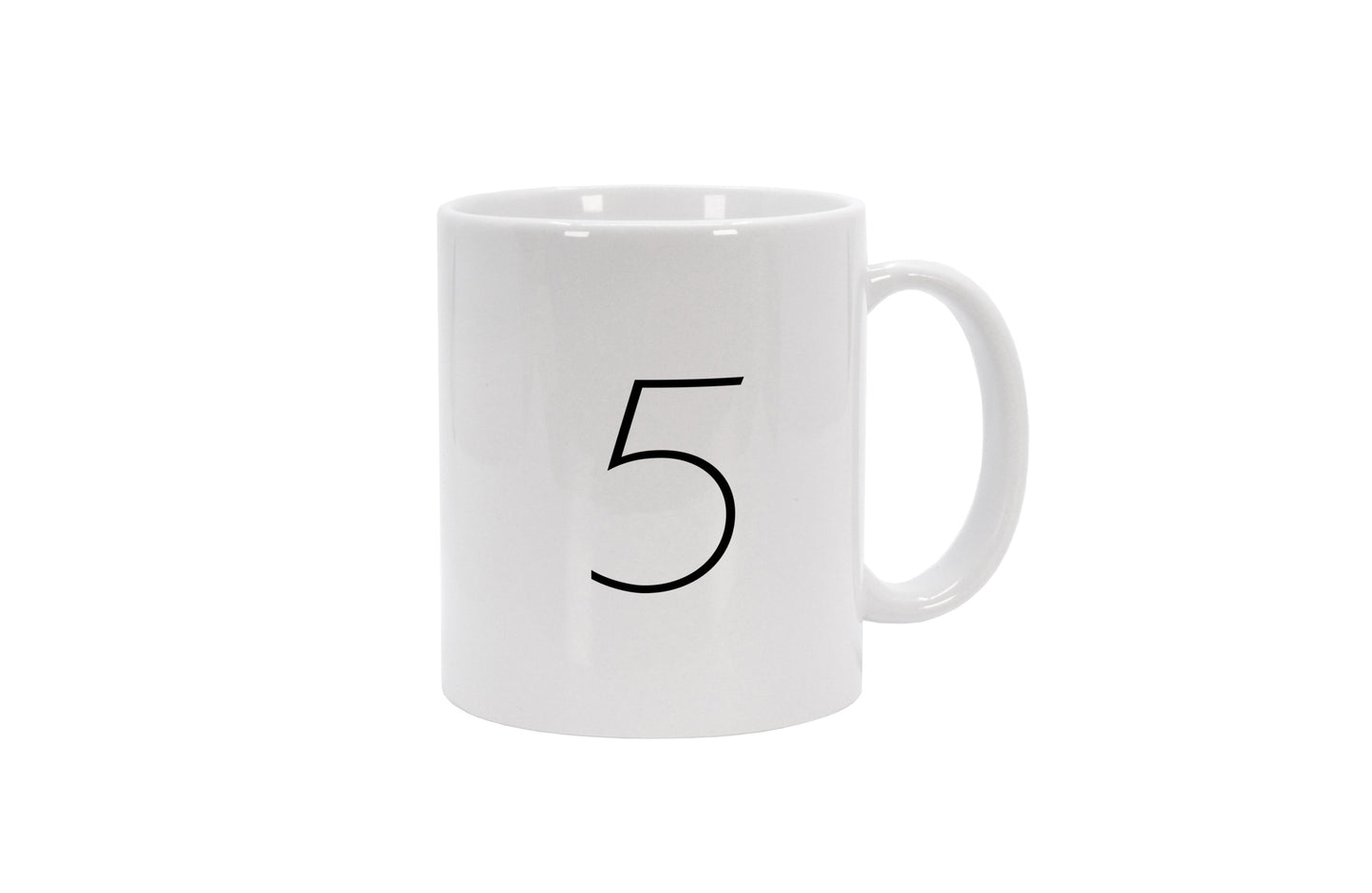Tasse Ziffer 5 - Sans Serif