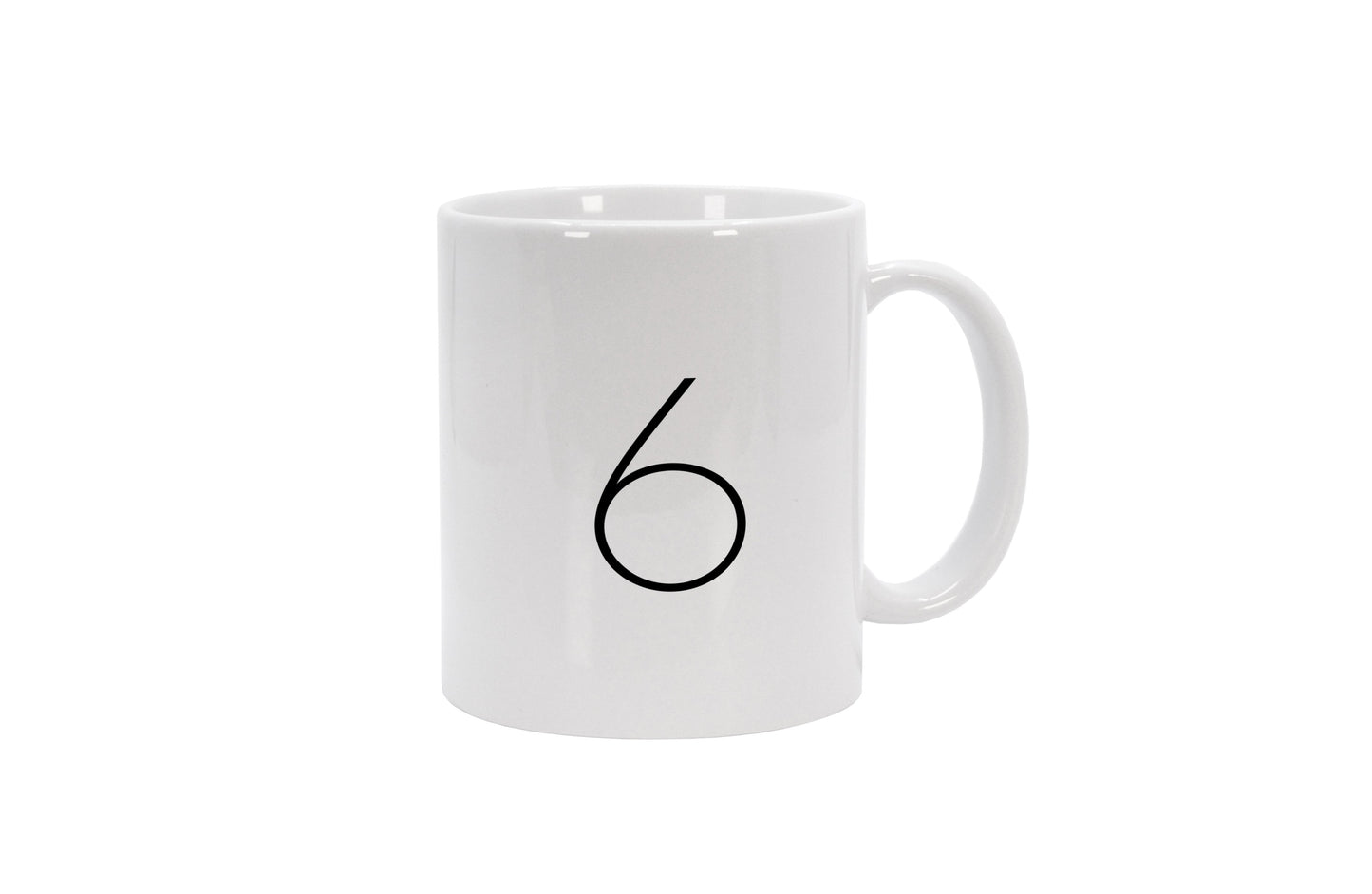 Tasse Ziffer 6 - Sans Serif