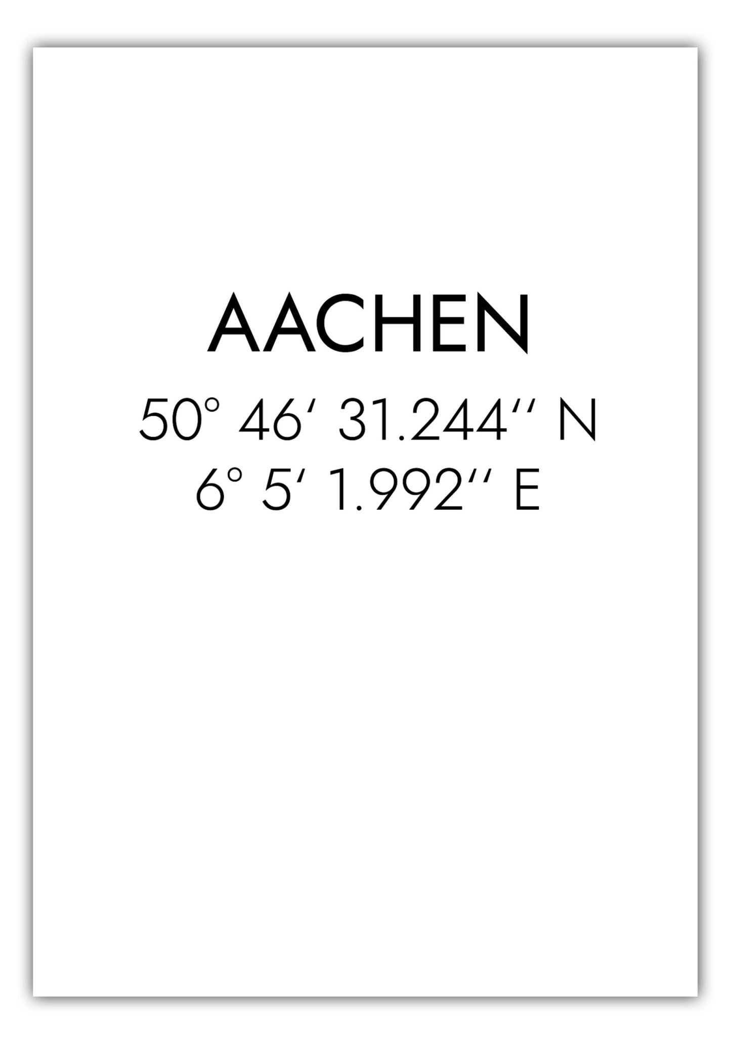 Poster Aachen Koordinaten #1