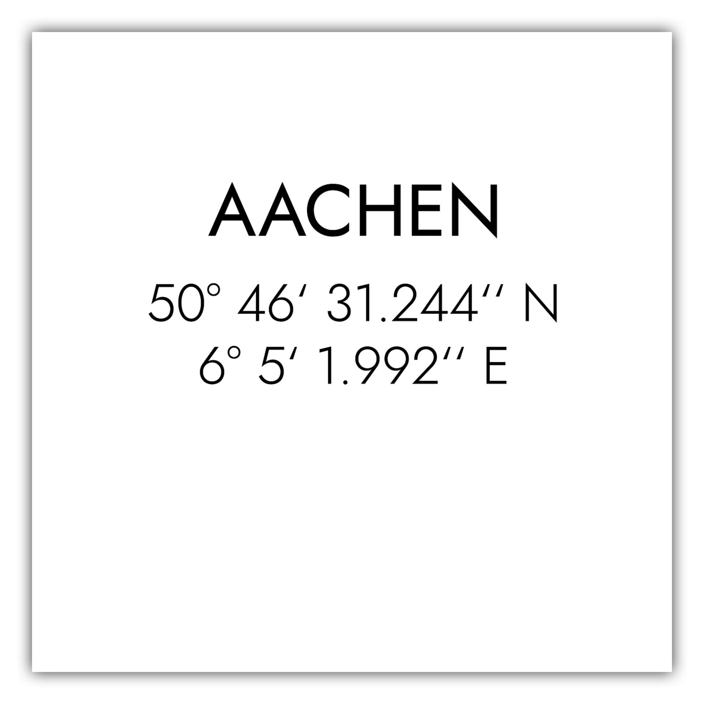 Poster Aachen Koordinaten #1