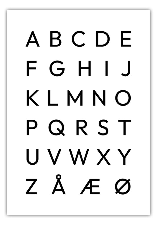 Poster Alphabet Dänisch