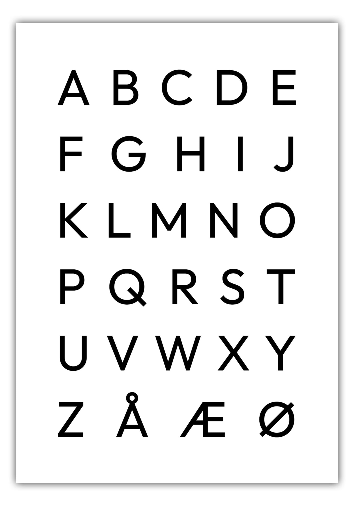 Poster Alphabet Dänisch