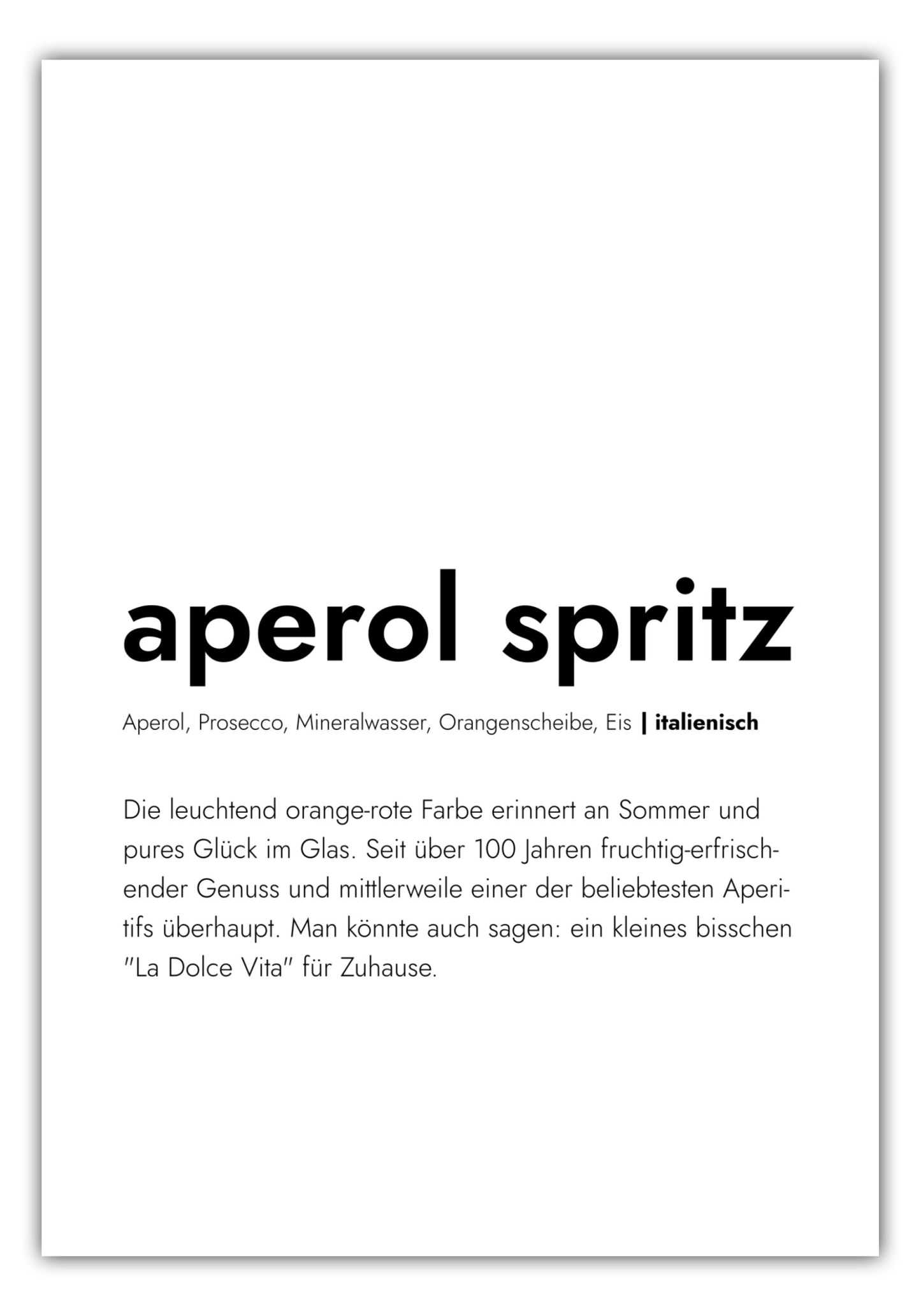 Poster Aperol Spritz - Definition