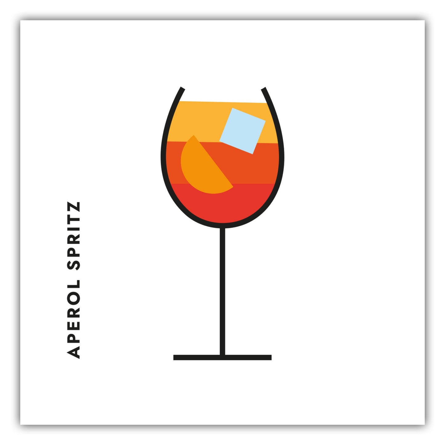 Poster Aperol Spritz im Glas (Bauhaus-Style)