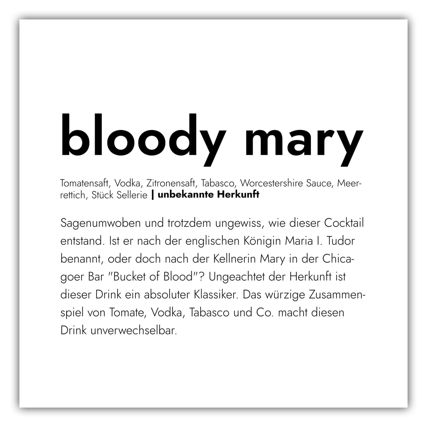 Poster Bloody Mary - Definition
