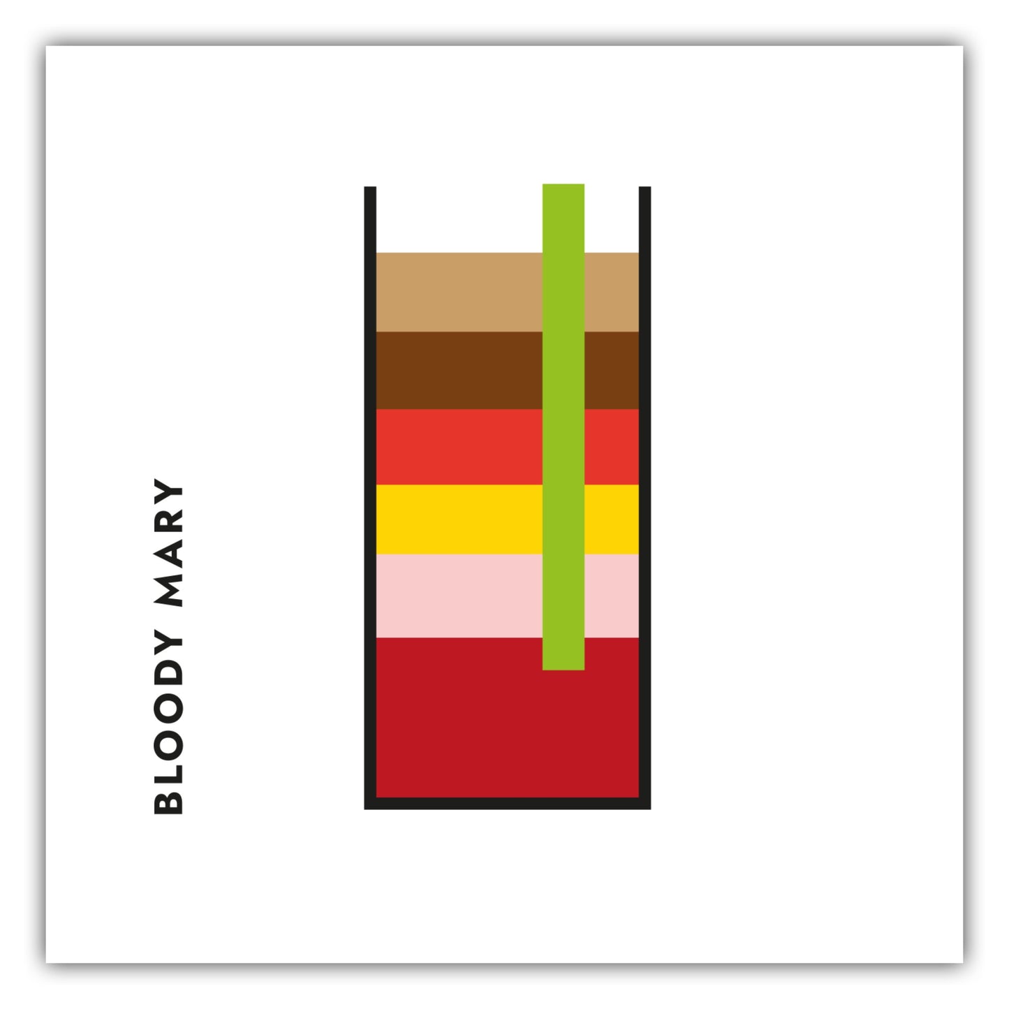 Poster Bloody Mary im Glas (Bauhaus-Style)