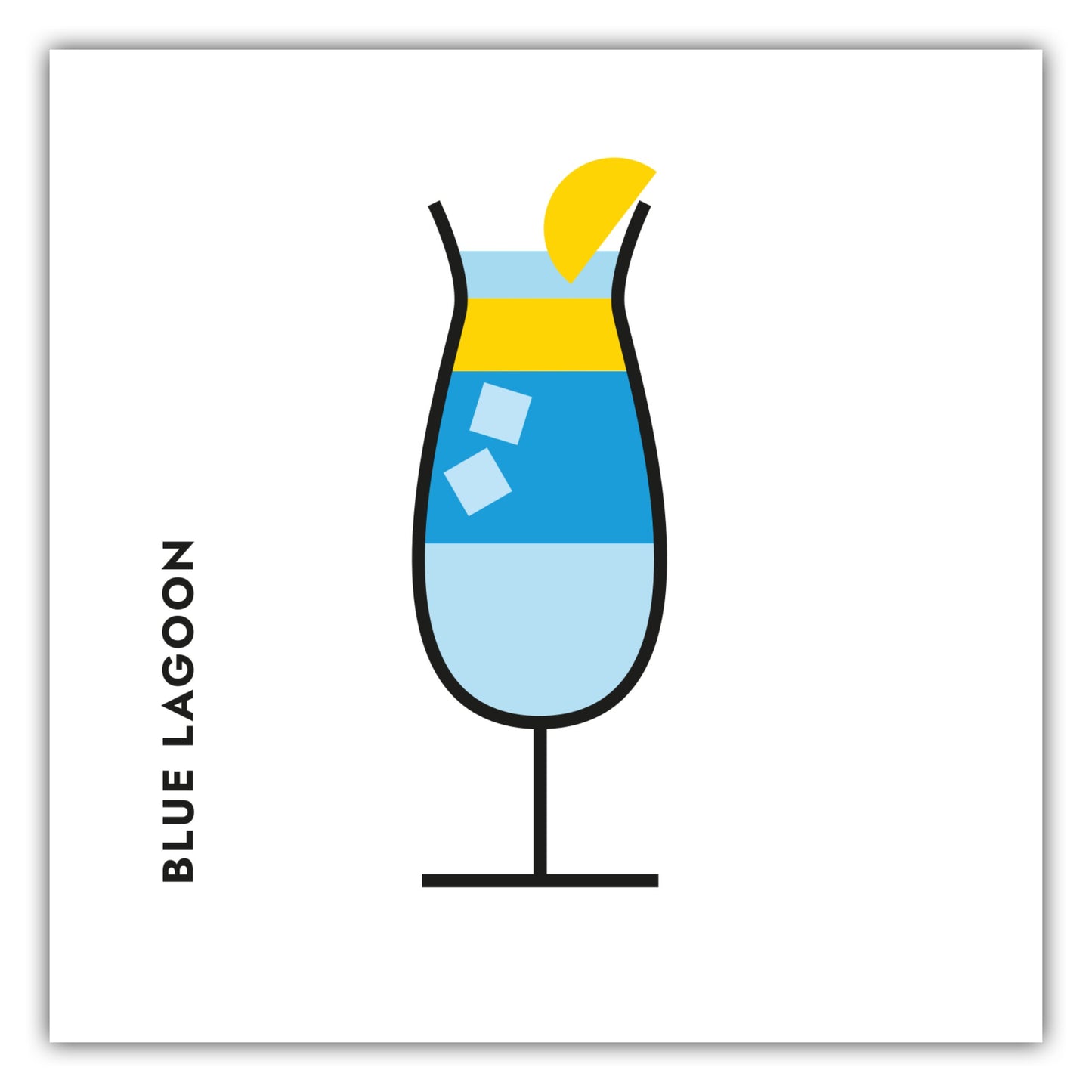 Poster Blue Lagoon im Glas (Bauhaus-Style)